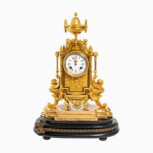 Napoleon III Gilt Bronze Clock, 1800s-WFS-1342793