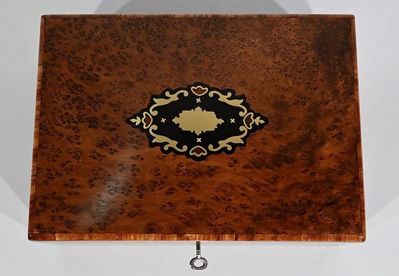 Napoleon III Jewelry Box in Burl Cedar, Late 19th Century-RVK-1420561