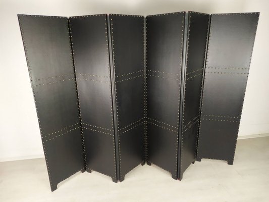 Napoleon III Leatherette and Velvet Room Divider-EAD-971678