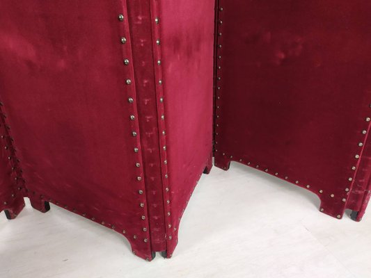 Napoleon III Leatherette and Velvet Room Divider-EAD-971678