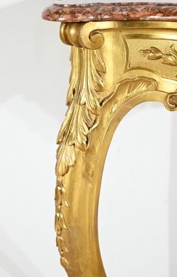 Napoleon III Louis XV Style Wall Console in Gilded Wood, Mid-19th Century-RVK-1783239