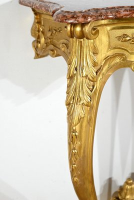 Napoleon III Louis XV Style Wall Console in Gilded Wood, Mid-19th Century-RVK-1783239