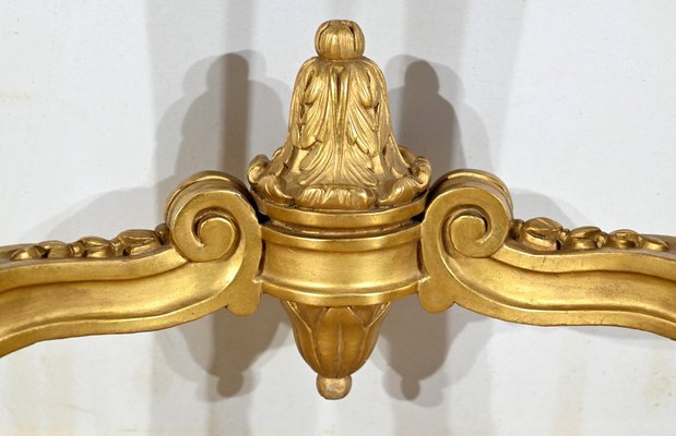 Napoleon III Louis XV Style Wall Console in Gilded Wood, Mid-19th Century-RVK-1783239