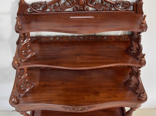 Napoleon III Mahogany Serving Shelving Console, 1850s-RVK-765218