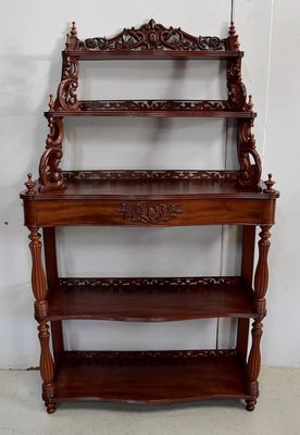 Napoleon III Mahogany Serving Shelving Console, 1850s-RVK-765218