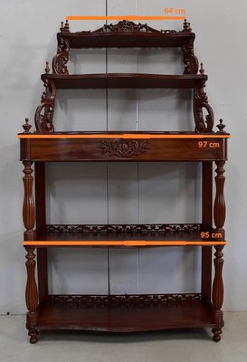 Napoleon III Mahogany Serving Shelving Console, 1850s-RVK-765218