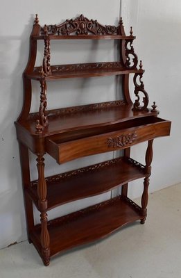 Napoleon III Mahogany Serving Shelving Console, 1850s-RVK-765218