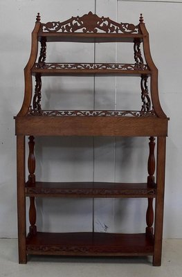 Napoleon III Mahogany Serving Shelving Console, 1850s-RVK-765218