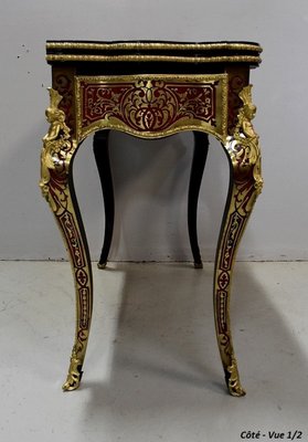 Napoleon III Marquetry Boulle Game Table, 19th Century-RVK-1438329