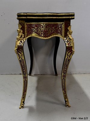 Napoleon III Marquetry Boulle Game Table, 19th Century-RVK-1438329