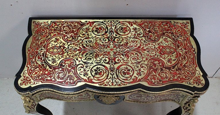 Napoleon III Marquetry Boulle Game Table, 19th Century-RVK-1438329