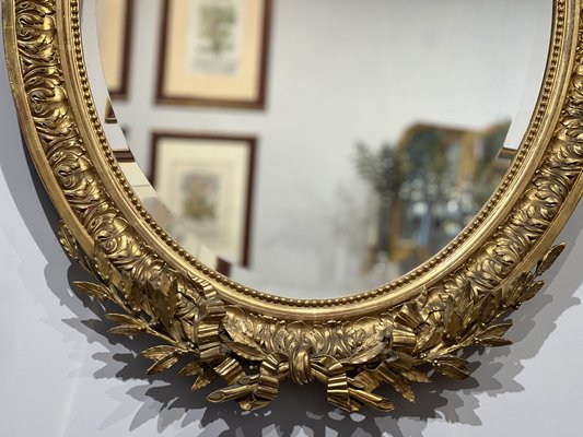 Napoleon III Mirror with Laurel Frames and Garlands-KKG-1706285