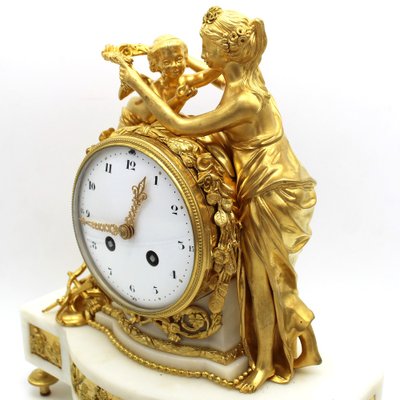 Napoleon III Pendulum Clock in Gilt Bronze and Marble, 19th-Century-UMS-1033014