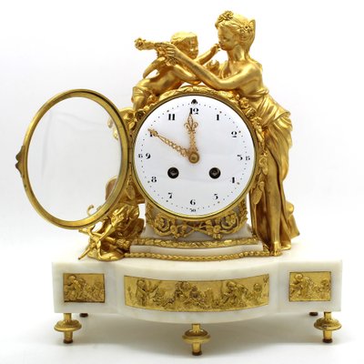 Napoleon III Pendulum Clock in Gilt Bronze and Marble, 19th-Century-UMS-1033014