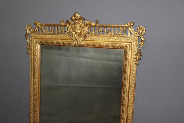 Napoleon Iii Period Mirror in Golden Stucco, 19th Century-BCR-2043337