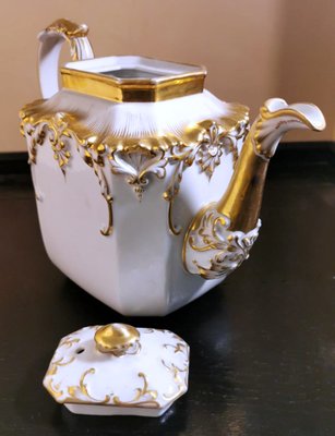 Napoleon III Porcelain of Paris Teapot with Pure Gold Decorations-QRS-1072854