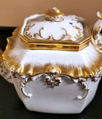 Napoleon III Porcelain of Paris Teapot with Pure Gold Decorations-QRS-1072854