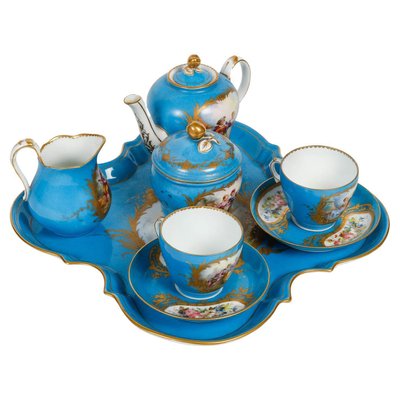 Napoleon III Porcelain Tea Service from Sèvres, Set of 6-WFS-1806522