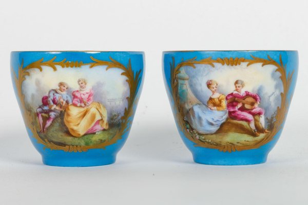 Napoleon III Porcelain Tea Service from Sèvres, Set of 6-WFS-1806522