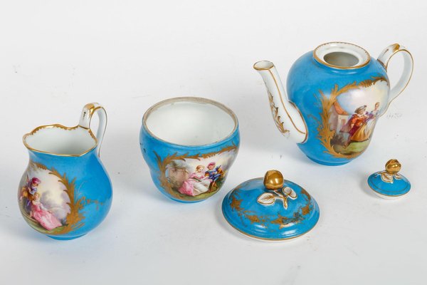 Napoleon III Porcelain Tea Service from Sèvres, Set of 6-WFS-1806522