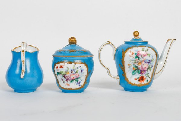 Napoleon III Porcelain Tea Service from Sèvres, Set of 6-WFS-1806522