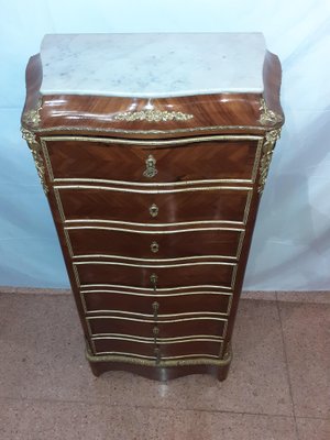 Napoleon III Rosewood Chest of Drawers-AKA-864209