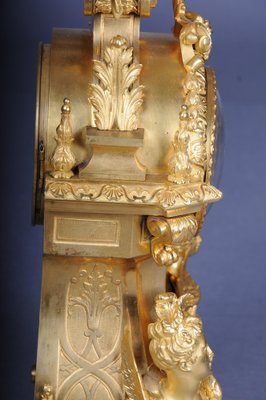 Napoleon III Royal Fire-Gilded Mantel Clock, Paris, France, 1870s-FLW-1767319