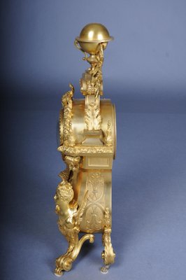 Napoleon III Royal Fire-Gilded Mantel Clock, Paris, France, 1870s-FLW-1767319