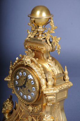 Napoleon III Royal Fire-Gilded Mantel Clock, Paris, France, 1870s-FLW-1767319