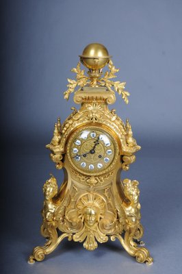 Napoleon III Royal Fire-Gilded Mantel Clock, Paris, France, 1870s-FLW-1767319