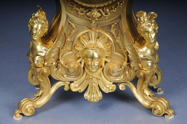 Napoleon III Royal Fire-Gilded Mantel Clock, Paris, France, 1870s-FLW-1767319