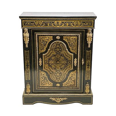 Napoleon III Single Door Cabinet Boulle in Inlay, Mid-19th Century-BEW-1395933