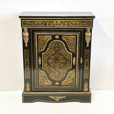 Napoleon III Single Door Cabinet Boulle in Inlay, Mid-19th Century-BEW-1395933