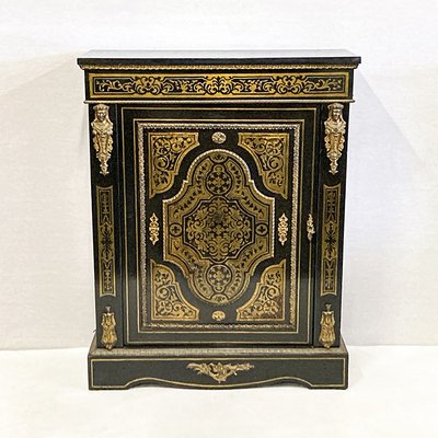 Napoleon III Single Door Cabinet Boulle in Inlay, Mid-19th Century-BEW-1395933