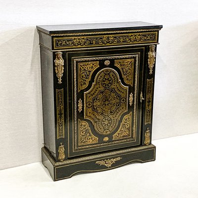 Napoleon III Single Door Cabinet Boulle in Inlay, Mid-19th Century-BEW-1395933