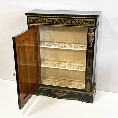 Napoleon III Single Door Cabinet Boulle in Inlay, Mid-19th Century-BEW-1395933