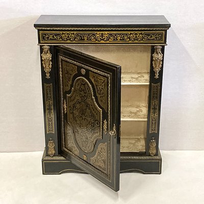 Napoleon III Single Door Cabinet Boulle in Inlay, Mid-19th Century-BEW-1395933