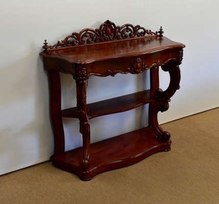 Napoleon III Solid Mahogany Console, Mid-19th Century-RVK-1075208