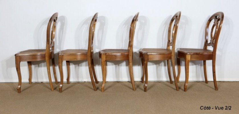 Napoleon III Solid Walnut Chairs, Set of 5-RVK-1141695