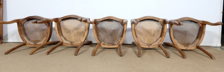 Napoleon III Solid Walnut Chairs, Set of 5-RVK-1141695