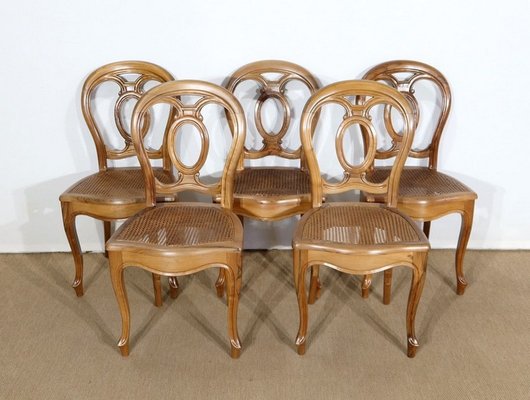 Napoleon III Solid Walnut Chairs, Set of 5-RVK-1141695