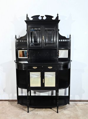 Napoleon III Style Blackened Pearwood Meuble d'Entre Deux, Late 19th Century-RVK-1751787