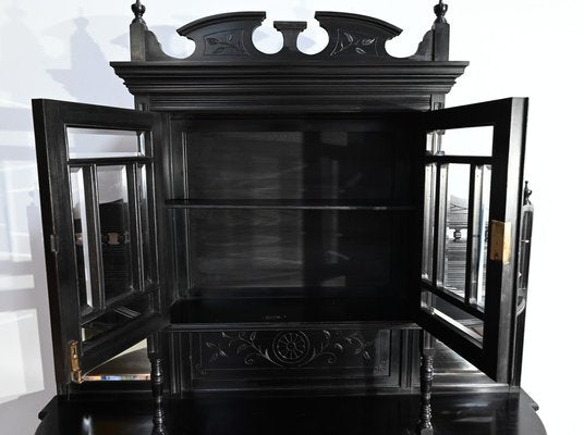 Napoleon III Style Blackened Pearwood Meuble d'Entre Deux, Late 19th Century-RVK-1751787