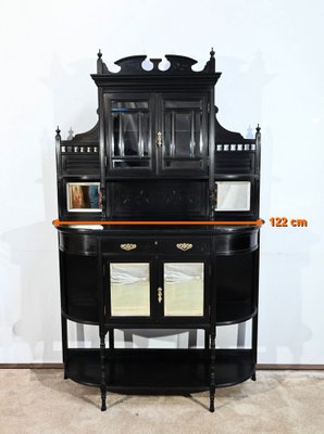 Napoleon III Style Blackened Pearwood Meuble d'Entre Deux, Late 19th Century-RVK-1751787