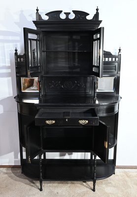 Napoleon III Style Blackened Pearwood Meuble d'Entre Deux, Late 19th Century-RVK-1751787