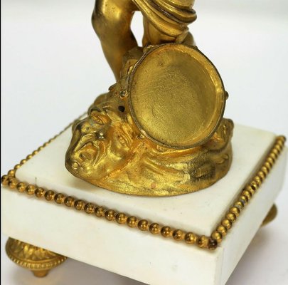 Napoleon III Style Candlestick in White Marble and Fire-Gilt Bronze, 1860s-VDW-848792