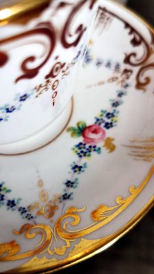 Napoleon III Style Porcelain Coffee Service Set, Set of 28-QRS-1286993