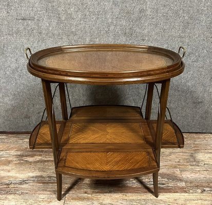 Napoleon III Tea Table with Flying Top in Precious Wood Marquetry, 1880s-MWB-2035924