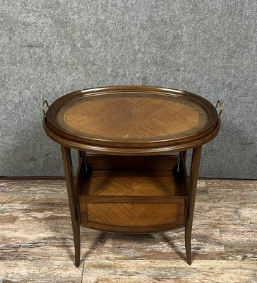 Napoleon III Tea Table with Flying Top in Precious Wood Marquetry, 1880s-MWB-2035924