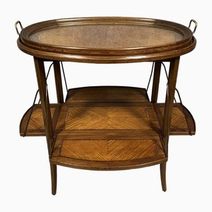 Napoleon III Tea Table with Flying Top in Precious Wood Marquetry, 1880s-MWB-2035924